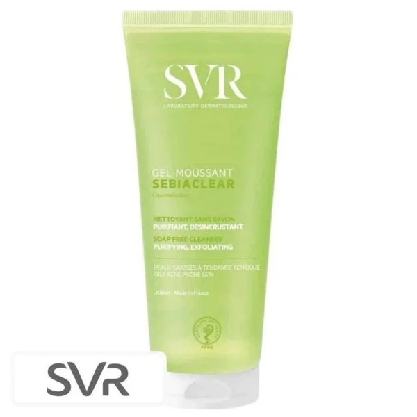 SVR Sebiaclear Gel Moussant Nettoyant Sans Savon Purifiant Désincrustant 200ml