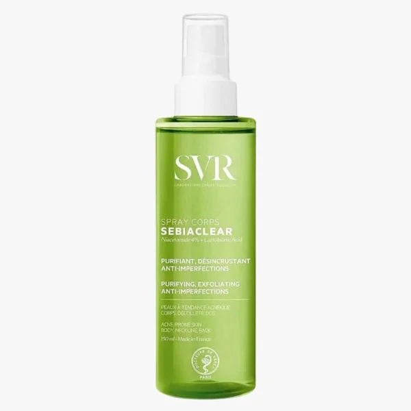Flacon spray vert SVR Sebiaclear Spray Corps purifiant 150ml