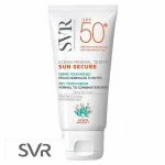 Tube blanc SVR Sun Secure Écran minéral teinté SPF50+ toucher sec