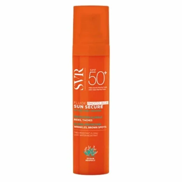 Flacon airless orange SVR Sun Secure Fluide Photo Age SPF50+ 40ml