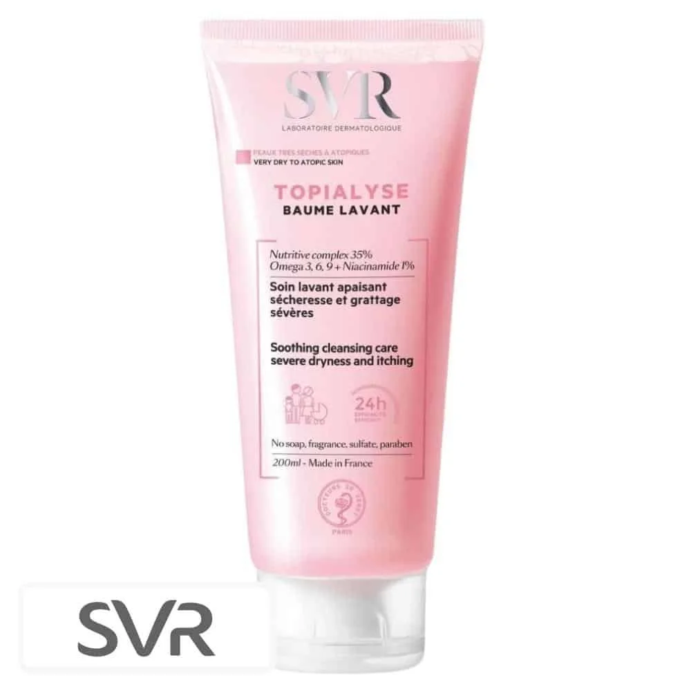svr-topialyse-baume-lavant-soin-apaisant-secheresse-et-grattage-severes-200ml.jpg Tube rose SVR Topialyse Baume Lavant apaisant 200 ml