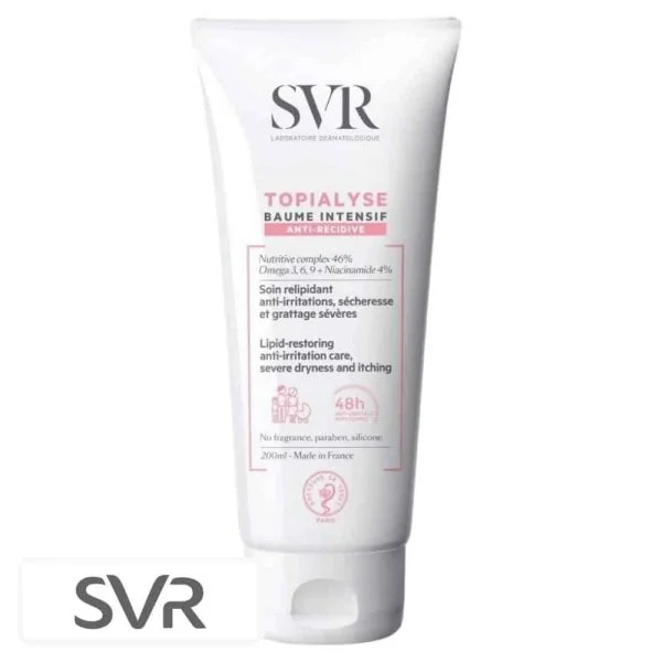 Tube blanc SVR Topialyse Baume intensif anti-récidive relipidant 200ml