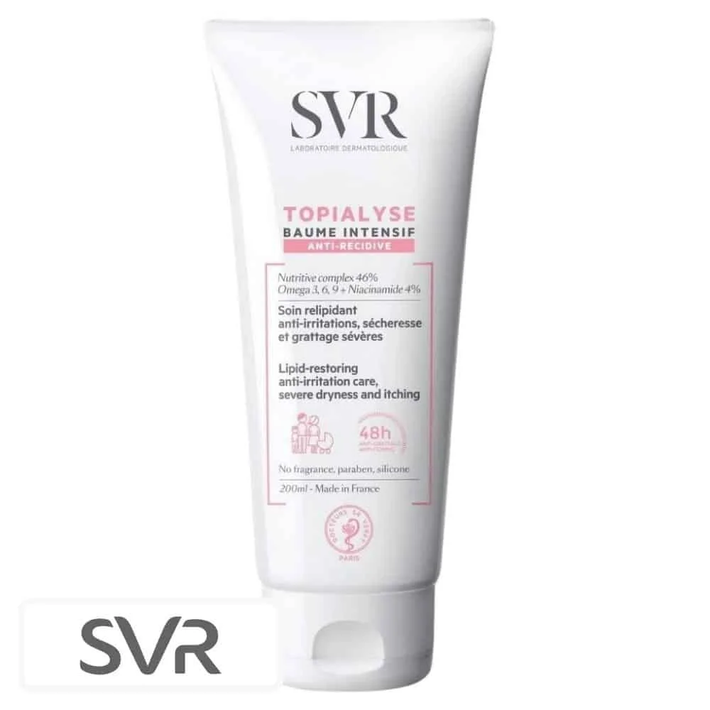 svr-topialyse-baume-protect-reparateur-apaisant-48h-200ml.jpg Tube blanc SVR Topialyse Baume intensif anti-récidive relipidant 200ml
