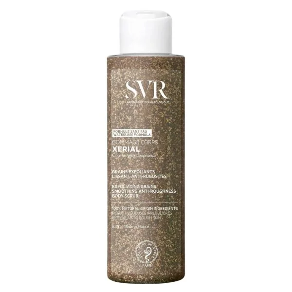 Flacon brun SVR Xérial gommage corps grains exfoliants 100 g