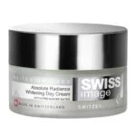 Pot de crème de jour Swiss Image Absolute Radiance blanc givré à couvercle argenté