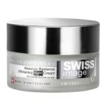 Pot de crème de nuit Swiss Image Absolute Radiance blanc givré à couvercle argenté