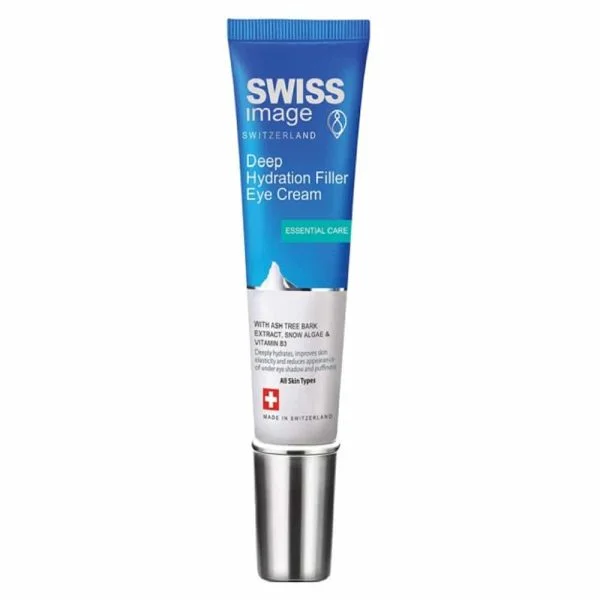 Tube bleu de crème contour des yeux Swiss Image Deep Hydration Filler Eye Cream