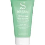 Tube vert de la crème moussante nettoyante visage Synbionyme Medacnyl, bouchon blanc