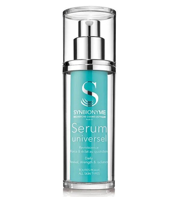synbionime-serum-universel-force-et-eclat-au-quotidien-30ml.jpg Flacon pompe turquoise Synbionyme Sérum universel force et éclat, capot transparent