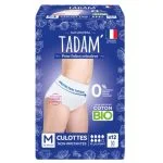 Boîte Tadam culottes non-irritantes Plus Night fuites urinaires taille M x12 coton bio