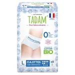Boîte Tadam culottes non-irritantes Plus fuites urinaires taille L x8 coton bio