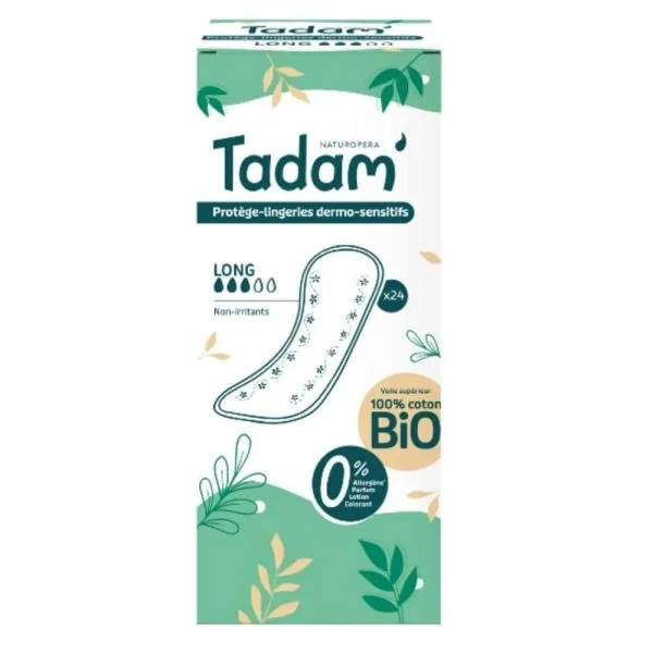 Tadam’ Protège-lingerie Dermo-sensitifs Non-irritantes Bio Long 24u