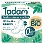Paquet vert Tadam' Serviettes dermo-sensitives Normal+ ultra fines avec ailettes x14