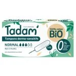 Boîte verte Tadam' Tampons dermo-sensitifs Normal x16, 100 % coton bio