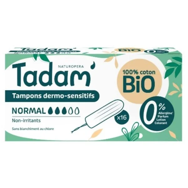 Tadam’ Tampons Dermo-sensitifs Non-irritants Normal Bio 16u
