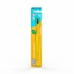 Brosse à dents TePe Colour Compact jaune sous blister, tête à brins colorés
