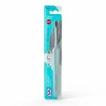 Brosse à dents TePe Compact Tuff sous blister turquoise, petite tête à touffe unique