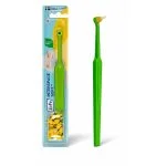 Manche vert TePe Interspace Soft et embouts jaunes sous blister, brins blancs