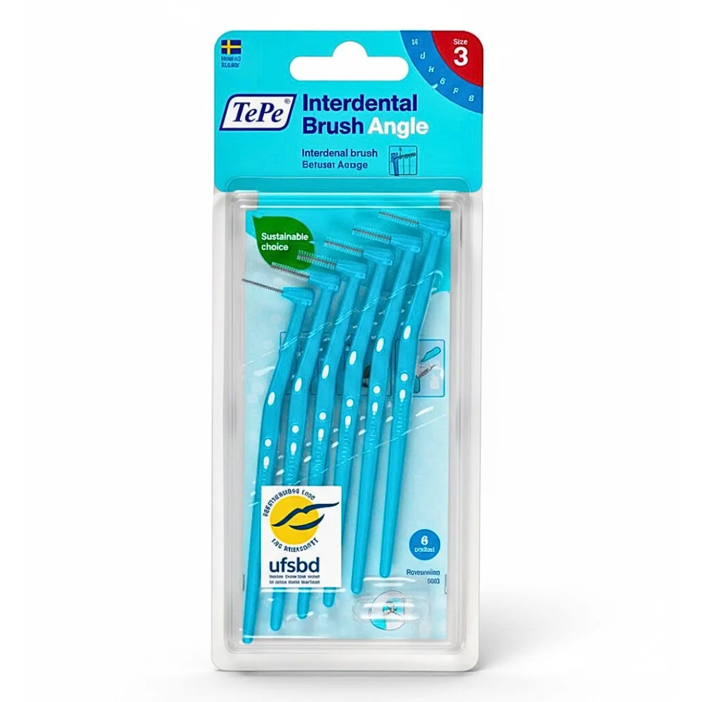 tepe-tepe-interdental-brush-angle-bleu-06mm-taille-3-6u.jpg Blister de six brossettes interdentaires TePe Angle bleues de taille 3
