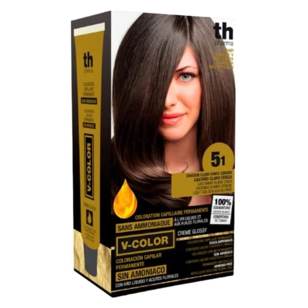 Th Pharma V-Color Coloration Permanente N° 5.1 Châtain Clair Cendré