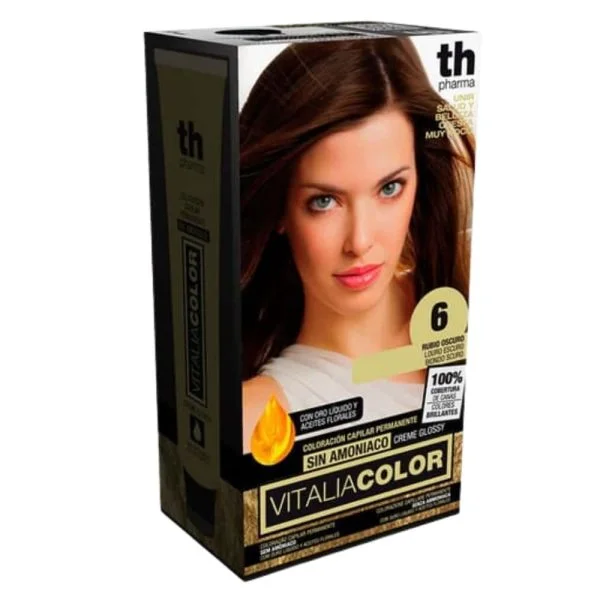 Coffret coloration TH Pharma nuance 6.0, boîte noire et dorée avec tube