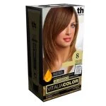 Coffret coloration TH Pharma nuance 8.0, boîte noire et dorée avec tube