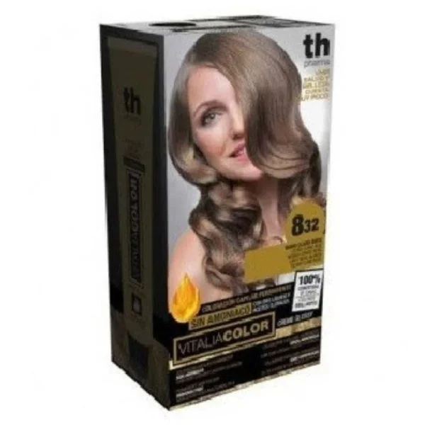 Coffret coloration TH Pharma nuance 8.32, boîte noire et dorée avec tube
