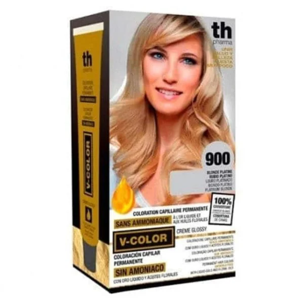 Coffret coloration TH Pharma nuance 900.0, boîte noire et dorée avec tube