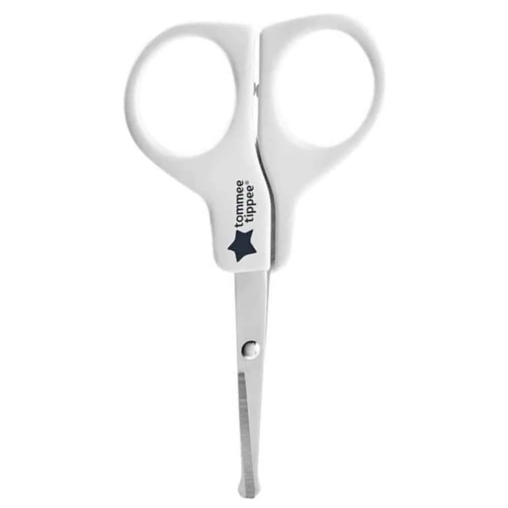 tommee-tippee-everydayessentials-babyscissors-ciseaux-a-ongles-bebes-1u.jpg Ciseaux à ongles blancs Tommee Tippee pour bébé à bouts arrondis