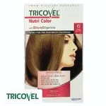 Boîte de coloration Tricovel Nutri Color 6.0 avec femme aux cheveux blonds