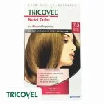 Boîte de coloration Tricovel Nutri Color 7.3 avec femme aux cheveux blonds