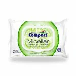 Paquet de 25 lingettes démaquillantes micellaires Ultra Compact au concombre