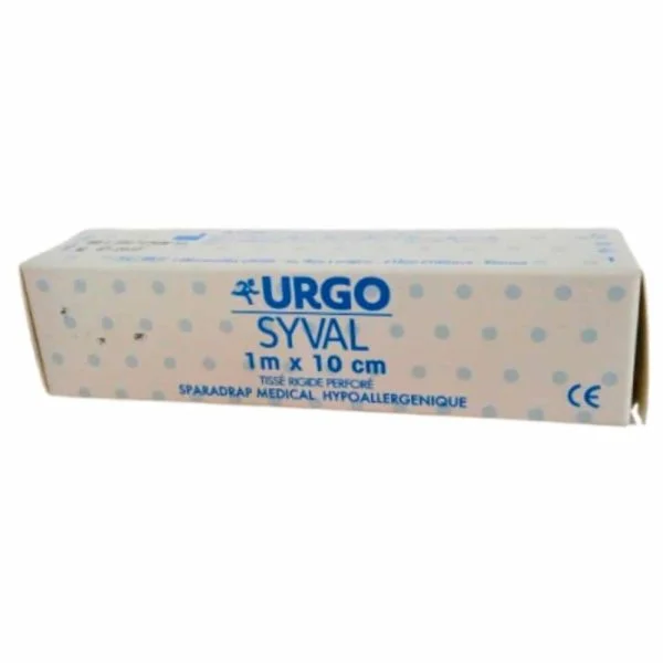 Étui blanc à pois Urgo Syval sparadrap tissé rigide perforé 10 cm