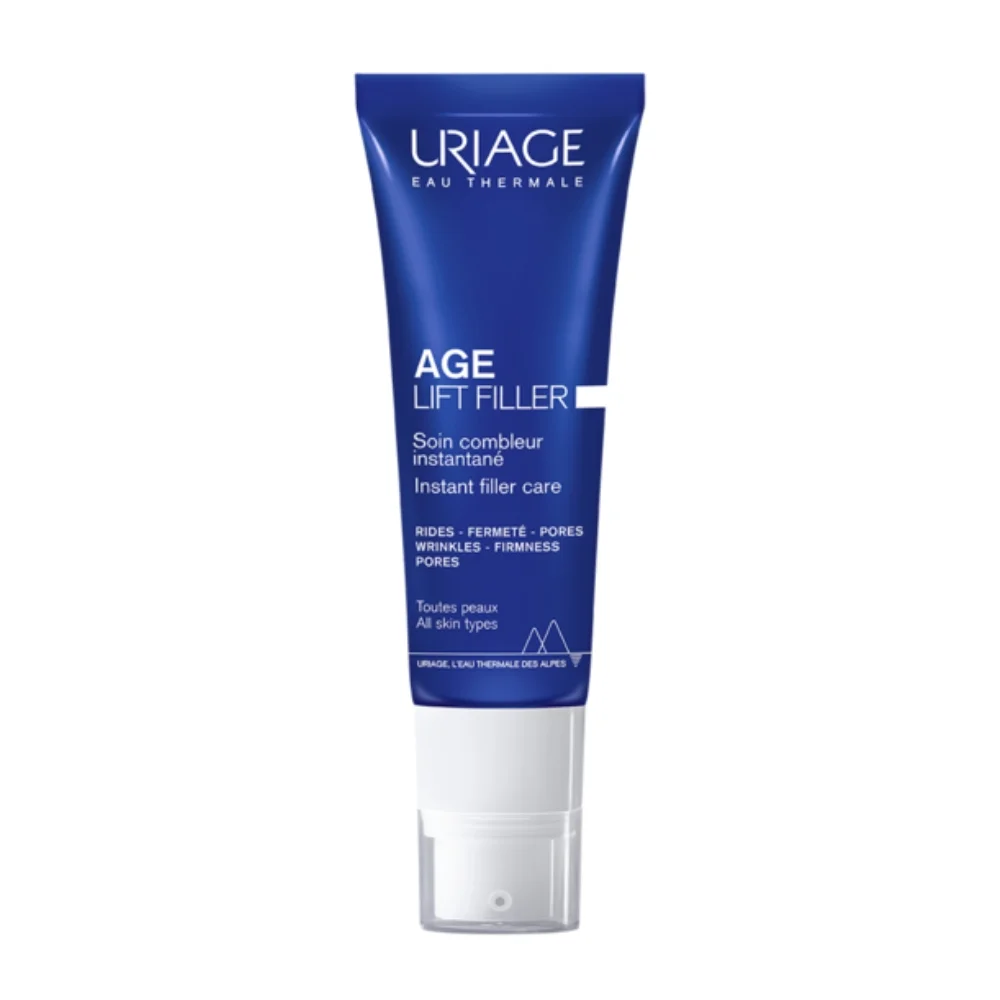 uriage-age-lift-filler-soin-combleur-instantane-30ml.jpg Tube bleu Uriage Age Lift Filler soin combleur instantané avec bouchon-pompe