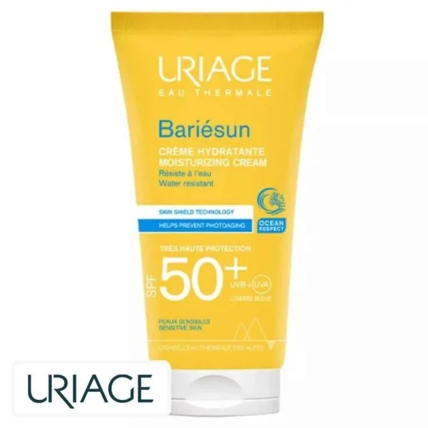 Tube jaune Uriage Bariésun crème hydratante SPF50+ 50 ml peaux sensibles