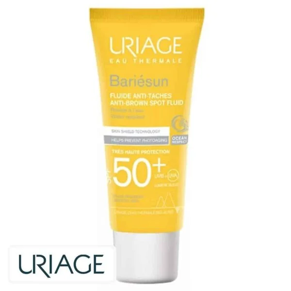 Tube jaune Uriage Bariésun fluide anti-taches SPF50+ 40 ml