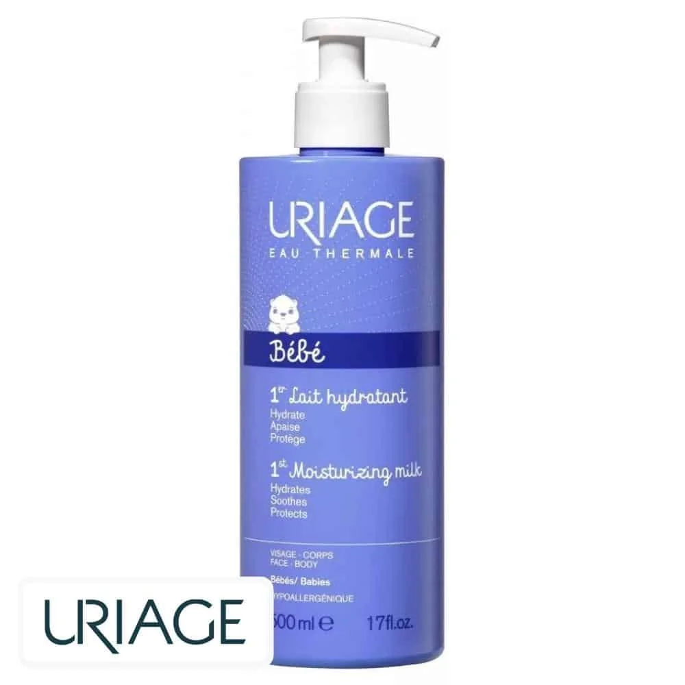 uriage-bebe-1er-lait-hydratant-500ml.jpg Flacon pompe bleu Uriage Bébé 1er lait hydratant 500 ml
