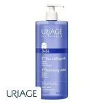 Flacon pompe bleu Uriage Bébé 1ère Eau Nettoyante, format familial, 1 litre