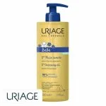 Flacon pompe jaune Uriage Bébé 1ère Huile Lavante bain 500 ml