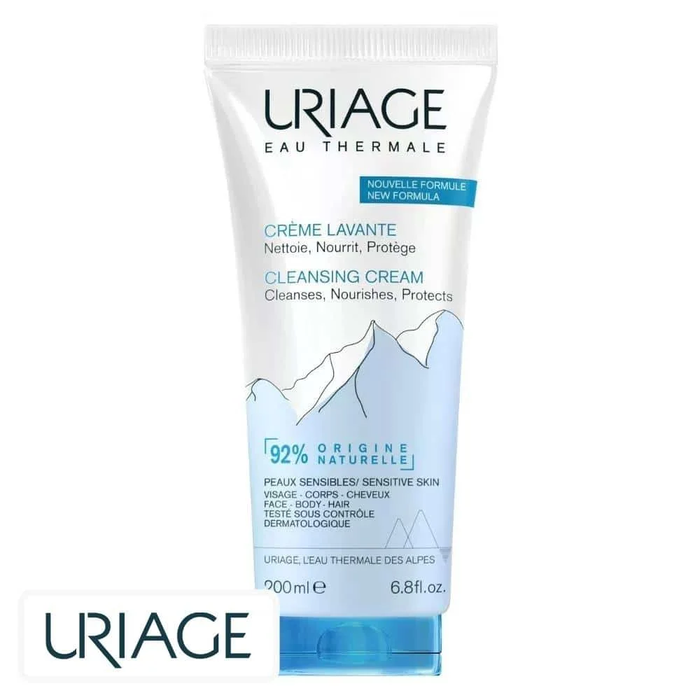 uriage-creme-lavante-200ml.jpg Tube blanc et bleu Uriage Crème Lavante 200 ml peaux sensibles