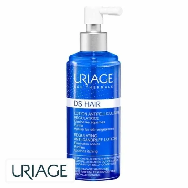 Flacon spray bleu Uriage DS Hair lotion antipelliculaire régulatrice 100 ml