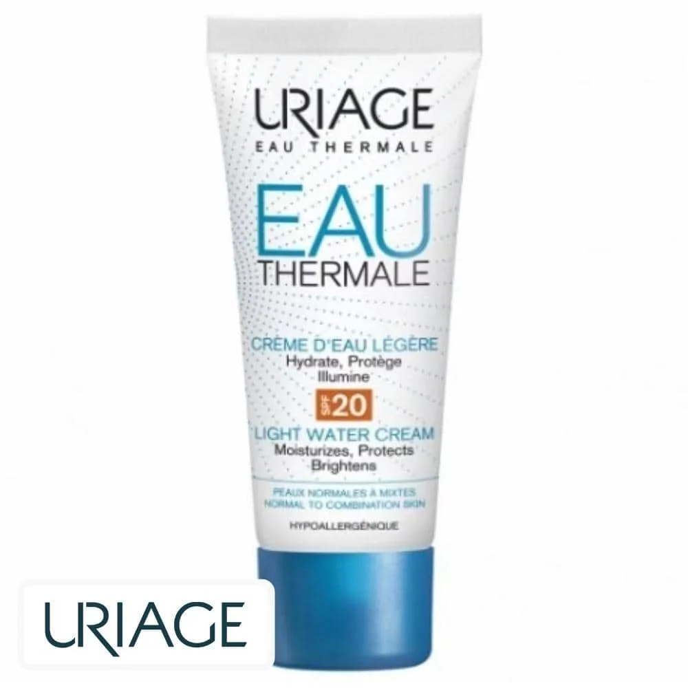 uriage-hydratation-creme-d-eau-legere-spf20-40ml.jpg Tube blanc Uriage Eau Thermale Crème d'eau Légère SPF20 40 ml