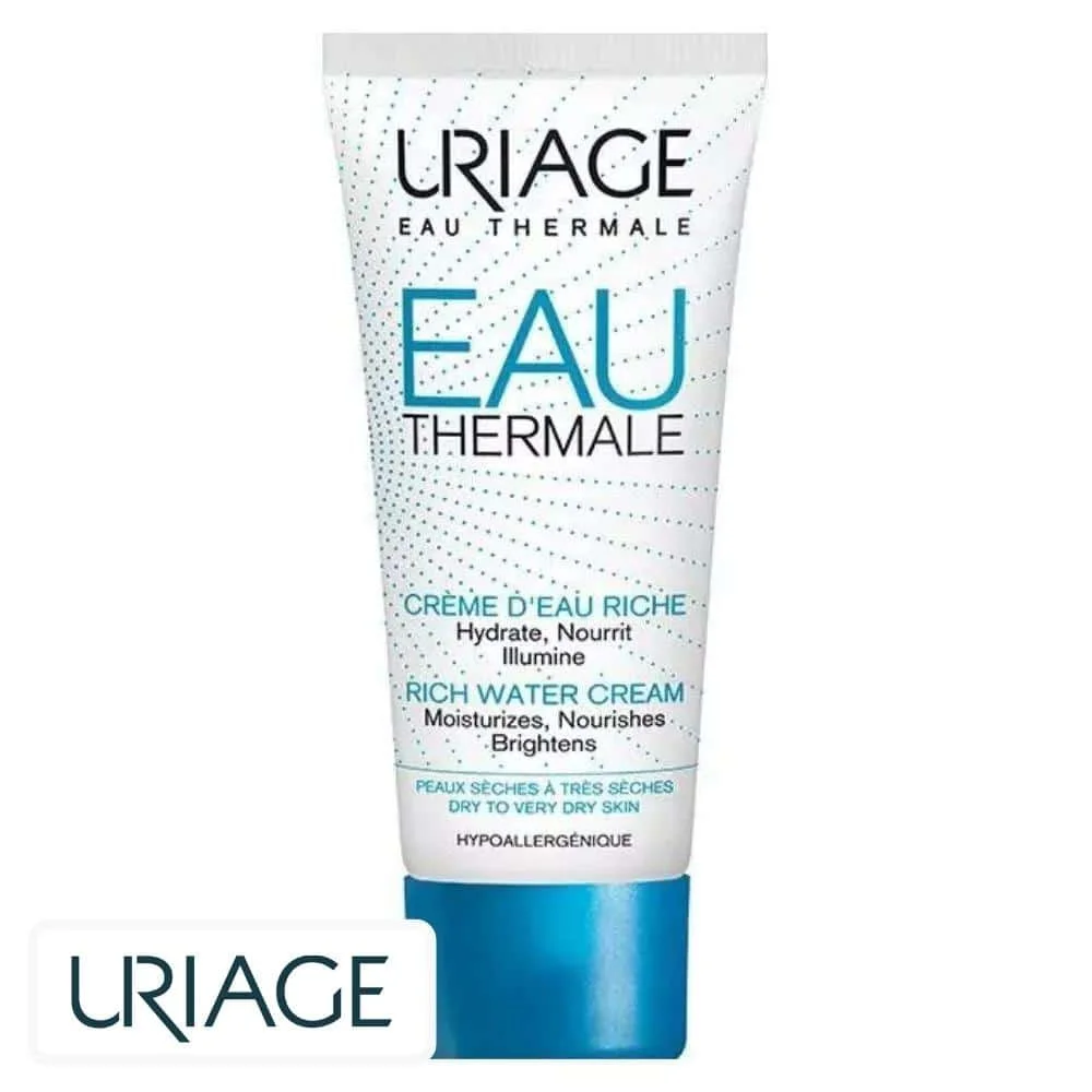 uriage-hydratation-creme-d-eau-riche-40ml.jpg Tube blanc Uriage Eau Thermale Crème d'eau Riche 40 ml peaux sèches