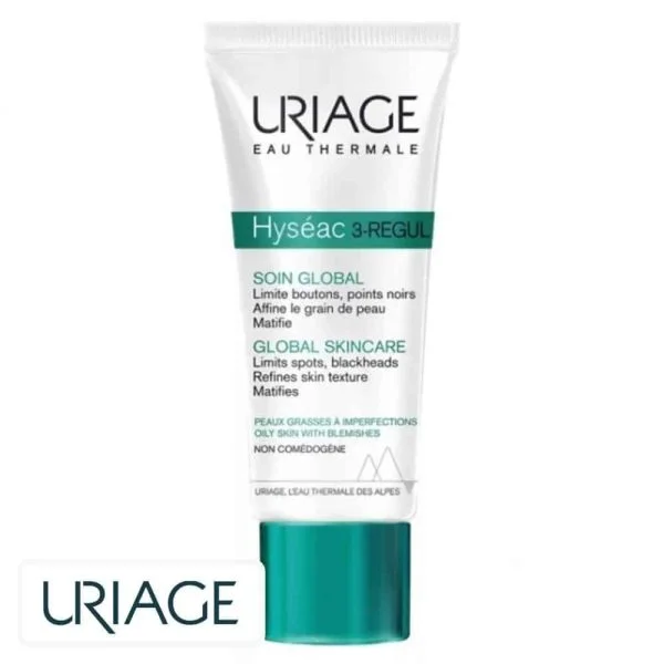 Tube blanc et vert Uriage Hyséac 3-Regul soin global 40 ml