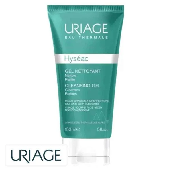 Tube vert Uriage Hyséac gel nettoyant purifiant 150 ml visage et corps