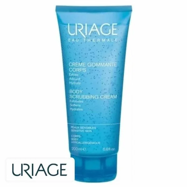 Tube bleu Uriage Crème Gommante Corps 200 ml peaux sensibles