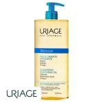 Flacon pompe jaune translucide Uriage Xémose Huile Lavante Apaisante, 1 litre