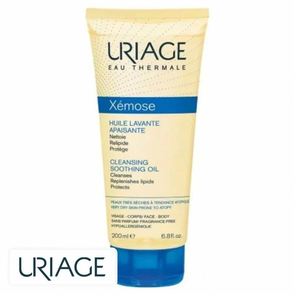 uriage-xemose-huile-lavante-apaisante-200ml.jpg Tube doré bouchon bleu Uriage Xémose huile lavante apaisante 200 ml
