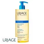 Flacon pompe doré bouchon bleu Uriage Xémose huile lavante 500 ml