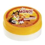 Pot jaune et blanc Vahéma Monoï de Tahiti graisse à traire intensifie le bronzage